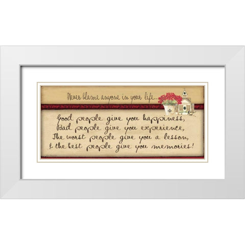 Never Blame White Modern Wood Framed Art Print with Double Matting by Moulton, Jo