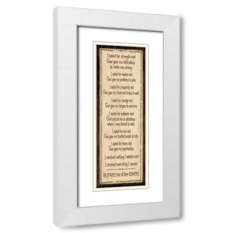 Answered Prayers White Modern Wood Framed Art Print with Double Matting by Moulton, Jo