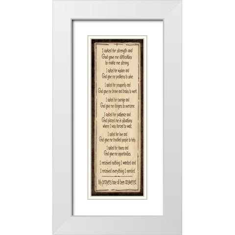 Answered Prayers White Modern Wood Framed Art Print with Double Matting by Moulton, Jo