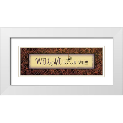 Welcome to Our Web White Modern Wood Framed Art Print with Double Matting by Moulton, Jo