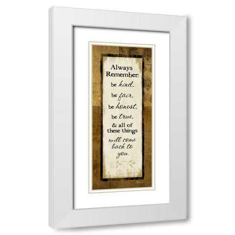 Always Remember White Modern Wood Framed Art Print with Double Matting by Pugh, Jennifer