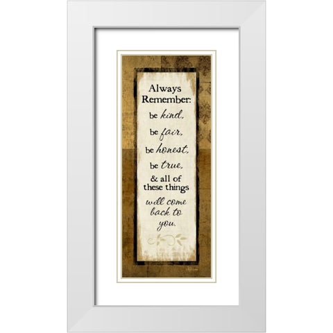 Always Remember White Modern Wood Framed Art Print with Double Matting by Pugh, Jennifer