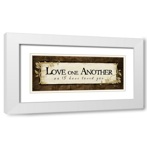 Love One Another White Modern Wood Framed Art Print with Double Matting by Pugh, Jennifer