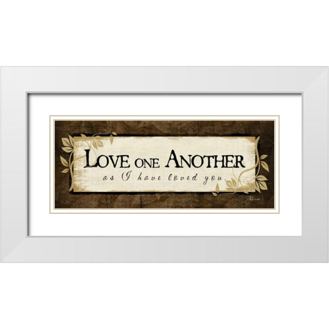 Love One Another White Modern Wood Framed Art Print with Double Matting by Pugh, Jennifer