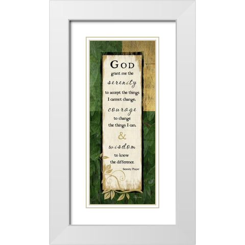 God Grant Me the Serenity White Modern Wood Framed Art Print with Double Matting by Pugh, Jennifer