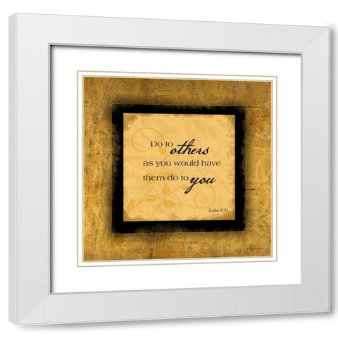 Golden Rule White Modern Wood Framed Art Print with Double Matting by Pugh, Jennifer