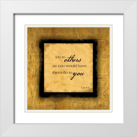 Golden Rule White Modern Wood Framed Art Print with Double Matting by Pugh, Jennifer