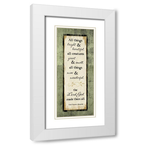 All Things Bright and Beautiful White Modern Wood Framed Art Print with Double Matting by Pugh, Jennifer