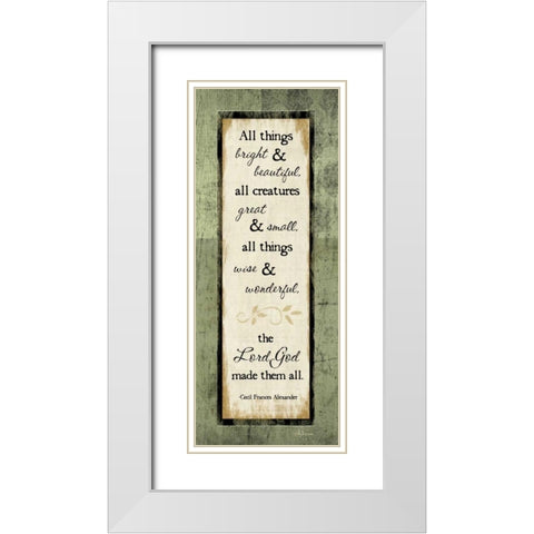 All Things Bright and Beautiful White Modern Wood Framed Art Print with Double Matting by Pugh, Jennifer