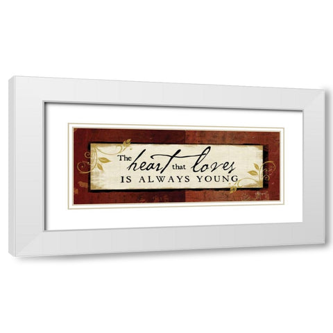 The Heart That Loves White Modern Wood Framed Art Print with Double Matting by Pugh, Jennifer