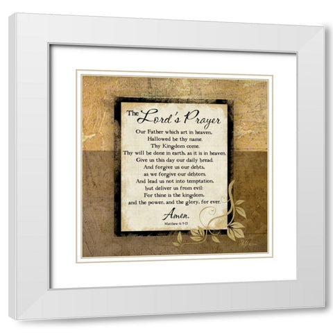 The Lords Prayer White Modern Wood Framed Art Print with Double Matting by Pugh, Jennifer