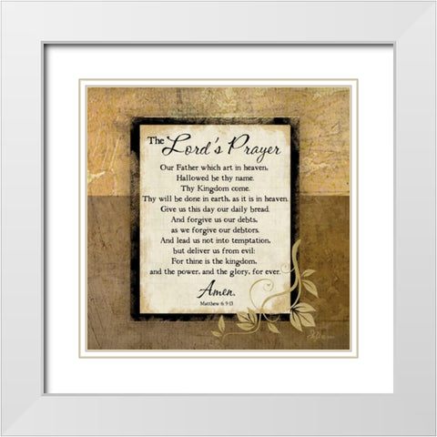 The Lords Prayer White Modern Wood Framed Art Print with Double Matting by Pugh, Jennifer