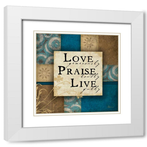 Love Generously White Modern Wood Framed Art Print with Double Matting by Pugh, Jennifer