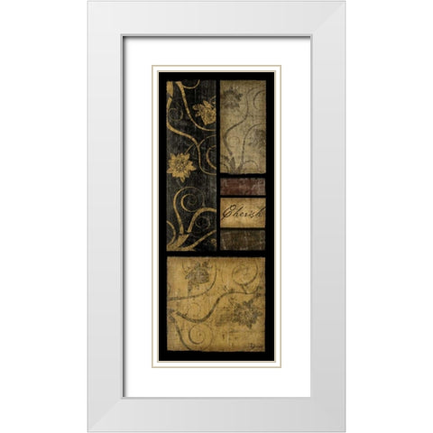 Cherish White Modern Wood Framed Art Print with Double Matting by Pugh, Jennifer