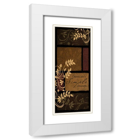 Simple Pleasures White Modern Wood Framed Art Print with Double Matting by Pugh, Jennifer