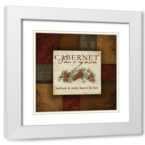 Cabernet White Modern Wood Framed Art Print with Double Matting by Pugh, Jennifer