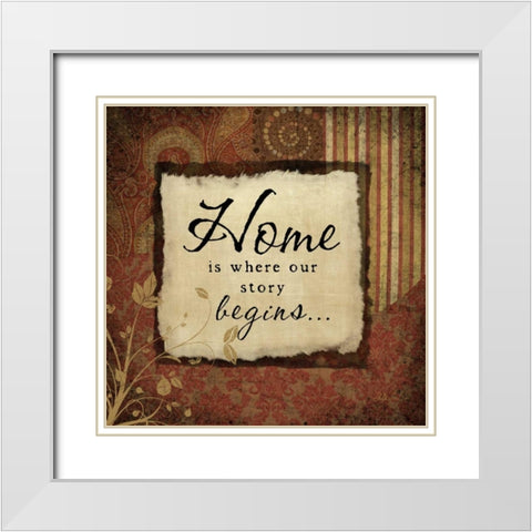 Home White Modern Wood Framed Art Print with Double Matting by Pugh, Jennifer