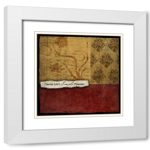 Cherish White Modern Wood Framed Art Print with Double Matting by Pugh, Jennifer