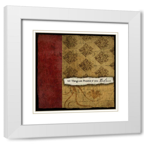 Believe White Modern Wood Framed Art Print with Double Matting by Pugh, Jennifer