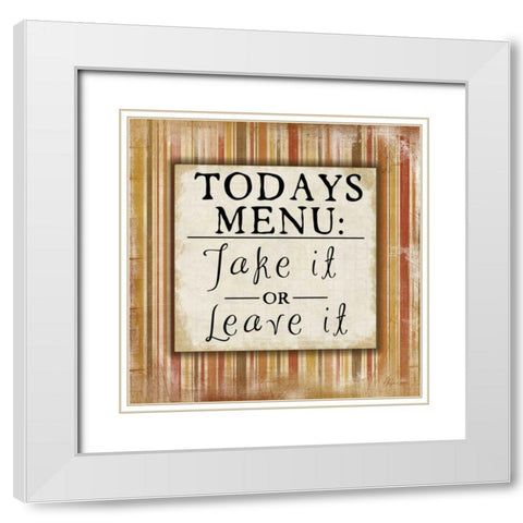 Todays Menu White Modern Wood Framed Art Print with Double Matting by Pugh, Jennifer