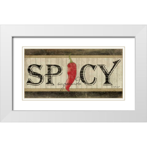 Spicy White Modern Wood Framed Art Print with Double Matting by Pugh, Jennifer