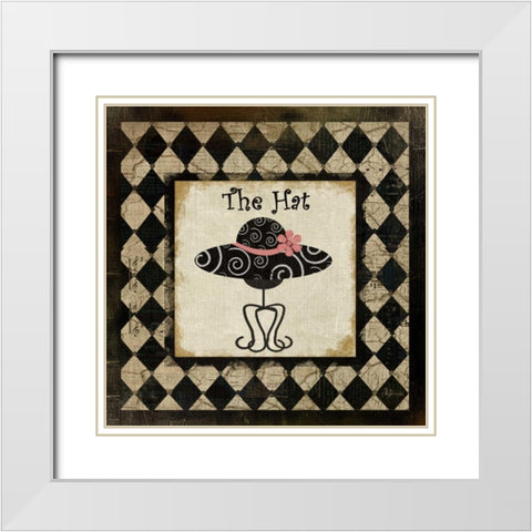 The Hat White Modern Wood Framed Art Print with Double Matting by Pugh, Jennifer