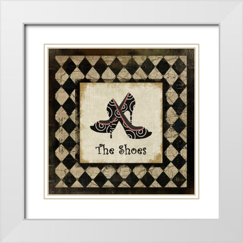 The Shoes White Modern Wood Framed Art Print with Double Matting by Pugh, Jennifer