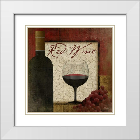 Red Wine White Modern Wood Framed Art Print with Double Matting by Pugh, Jennifer