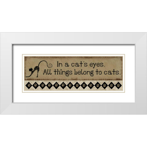 In a Cats Eyes White Modern Wood Framed Art Print with Double Matting by Pugh, Jennifer