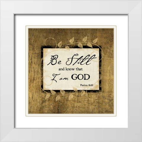 Be Still White Modern Wood Framed Art Print with Double Matting by Pugh, Jennifer