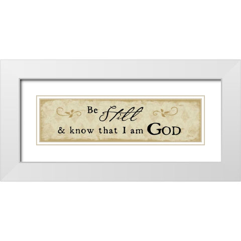 Be Still White Modern Wood Framed Art Print with Double Matting by Pugh, Jennifer