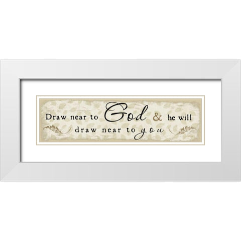 Draw Near to God White Modern Wood Framed Art Print with Double Matting by Pugh, Jennifer