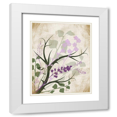 Lavender and Sage White Modern Wood Framed Art Print with Double Matting by Pugh, Jennifer