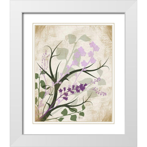 Lavender and Sage White Modern Wood Framed Art Print with Double Matting by Pugh, Jennifer