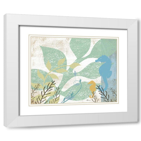 Sea Life I White Modern Wood Framed Art Print with Double Matting by Pugh, Jennifer