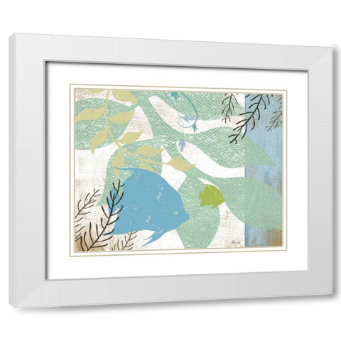 Sea Life II White Modern Wood Framed Art Print with Double Matting by Pugh, Jennifer