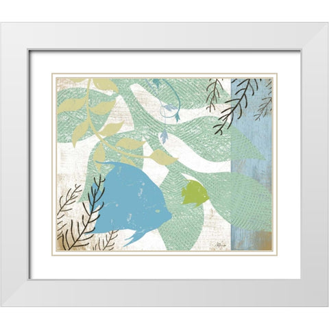 Sea Life II White Modern Wood Framed Art Print with Double Matting by Pugh, Jennifer