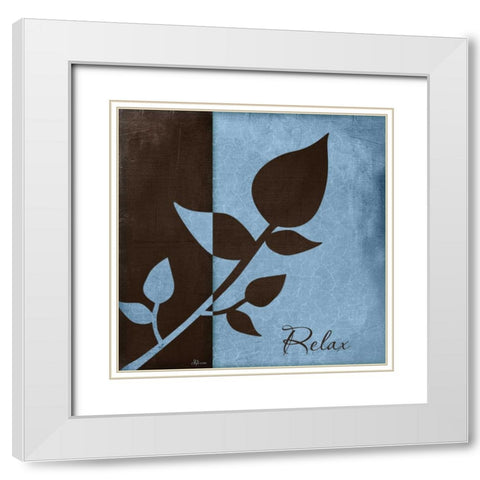 Relax White Modern Wood Framed Art Print with Double Matting by Pugh, Jennifer