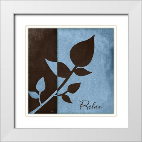 Relax White Modern Wood Framed Art Print with Double Matting by Pugh, Jennifer