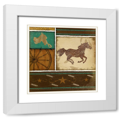 Western Horse White Modern Wood Framed Art Print with Double Matting by Pugh, Jennifer