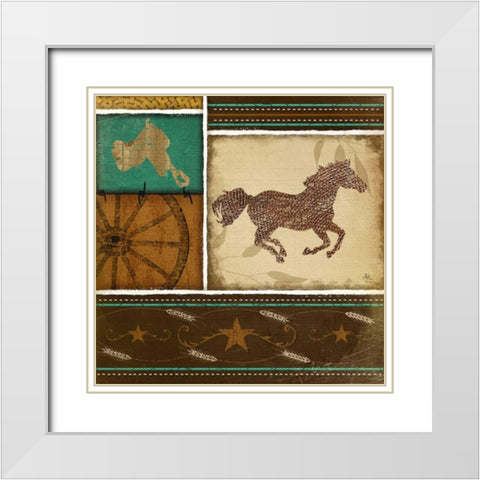 Western Horse White Modern Wood Framed Art Print with Double Matting by Pugh, Jennifer