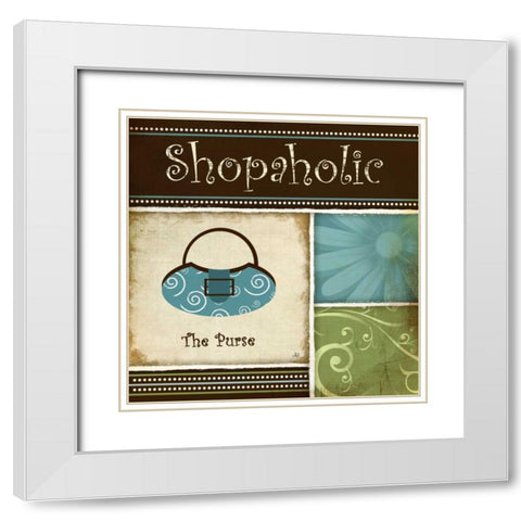 Shopaholic White Modern Wood Framed Art Print with Double Matting by Pugh, Jennifer