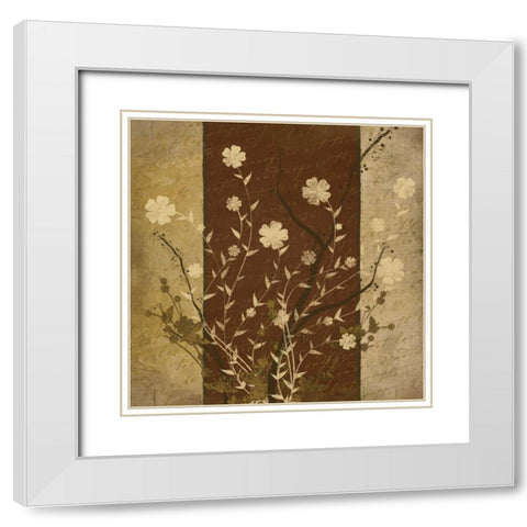 Flowers I White Modern Wood Framed Art Print with Double Matting by Pugh, Jennifer