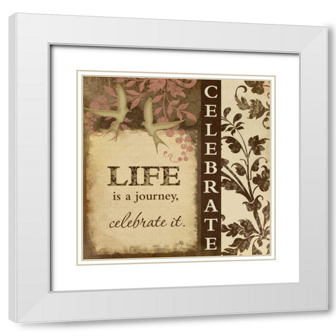 Celebrate White Modern Wood Framed Art Print with Double Matting by Pugh, Jennifer