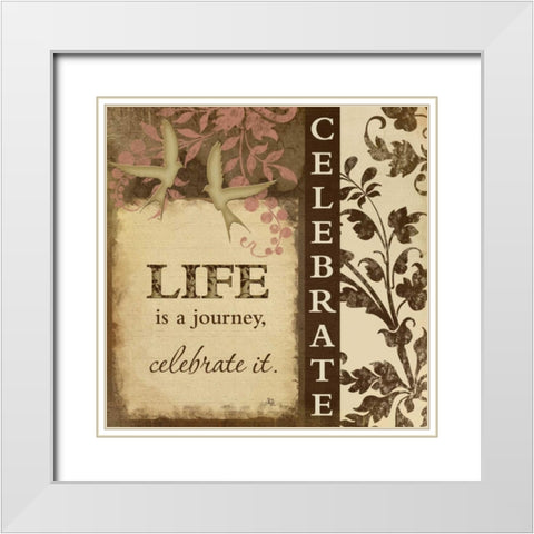 Celebrate White Modern Wood Framed Art Print with Double Matting by Pugh, Jennifer