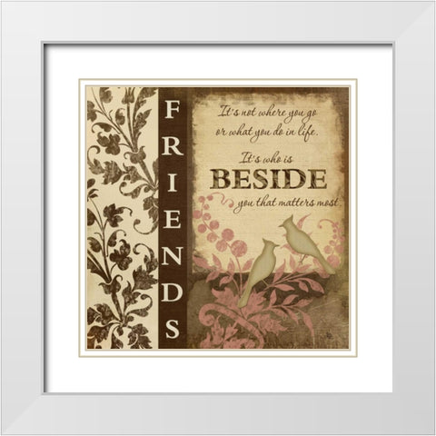 Friends White Modern Wood Framed Art Print with Double Matting by Pugh, Jennifer