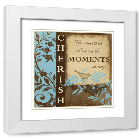 Cherish White Modern Wood Framed Art Print with Double Matting by Pugh, Jennifer