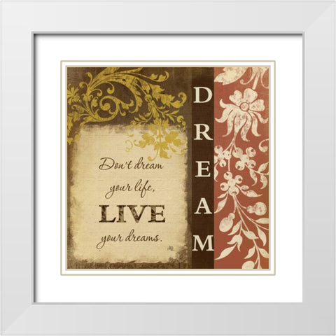 Dream White Modern Wood Framed Art Print with Double Matting by Pugh, Jennifer