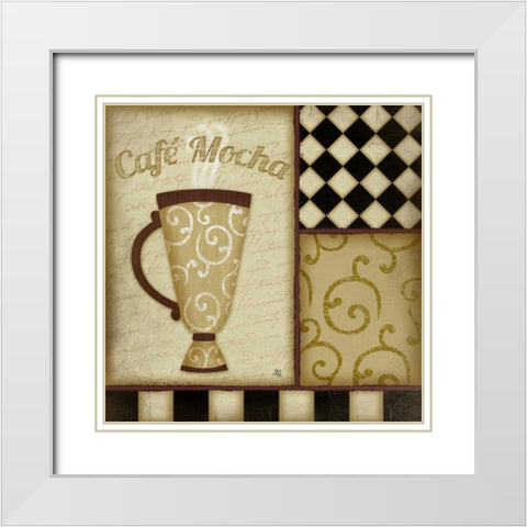 Cafe Mocha White Modern Wood Framed Art Print with Double Matting by Pugh, Jennifer