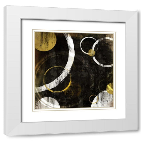 Circles I White Modern Wood Framed Art Print with Double Matting by Pugh, Jennifer